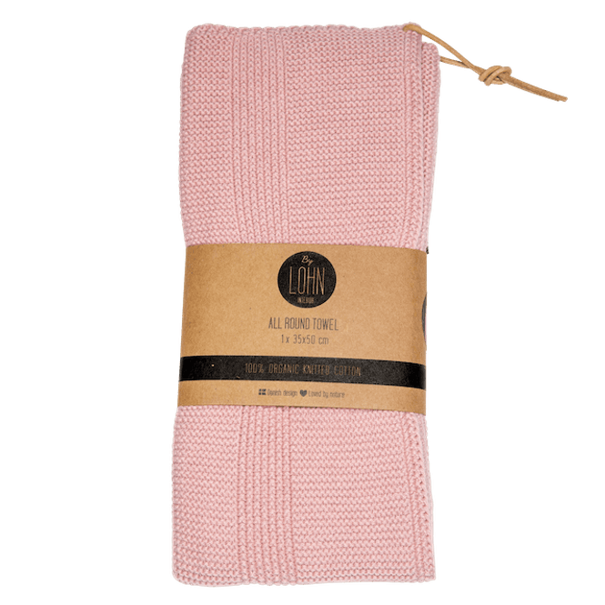 Hovedbilde All round håndkle strikket - Light Pink | By LOHN