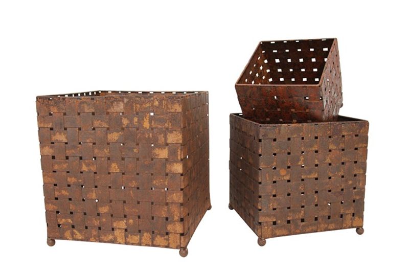 Potteskjuler i flettet metall, Stor - ELDgarden