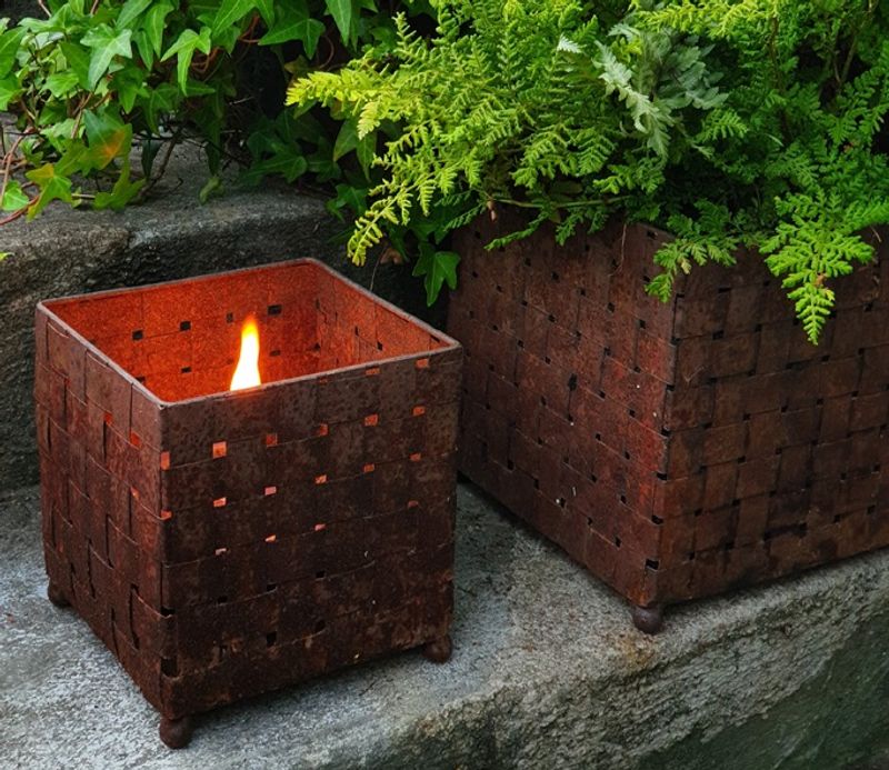 Potteskjuler i flettet metall, Stor - ELDgarden