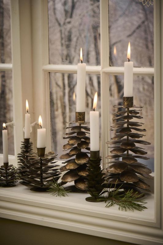 Konglelysestake i metall 26cm