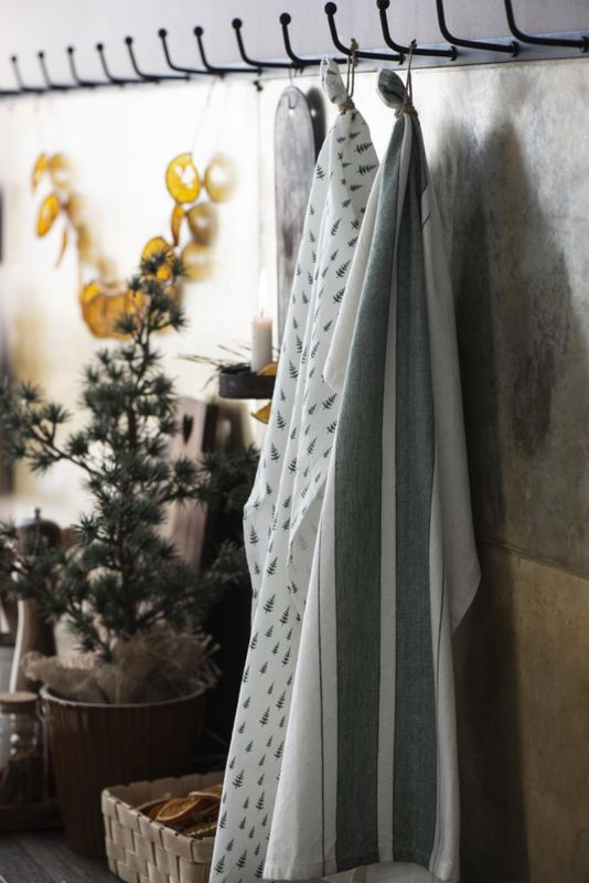 Kjøkkenhåndkle med grønne striper | IB Laursen