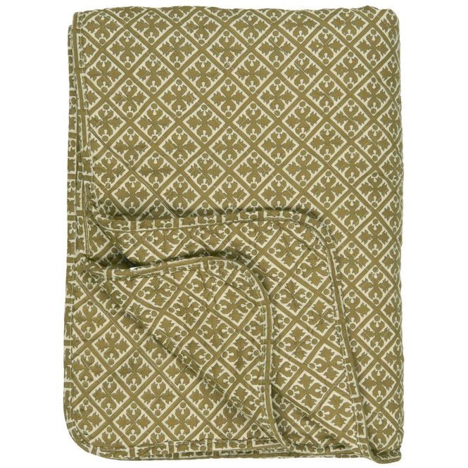 Hovedbilde Quiltet pledd - Oliven 