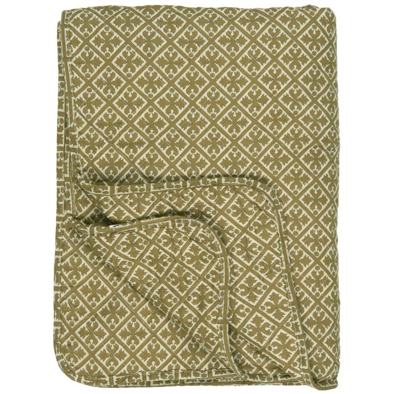 Quiltet pledd - Oliven 