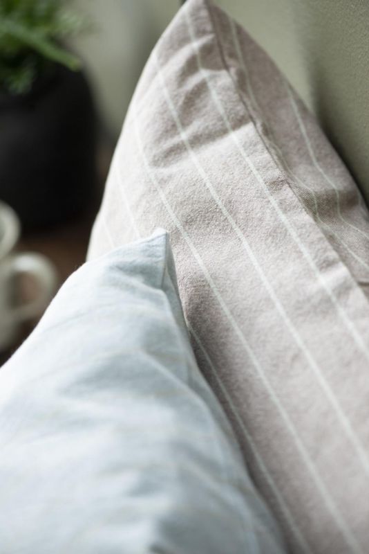 Putetrekk i bomull - Malva m/striper 50x70cm | Ib Laursen